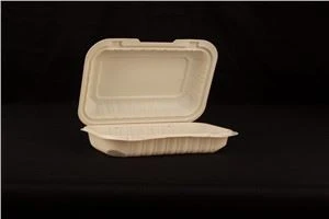 9x6inch ציר ללכת צדפה מינרל מלא מיכל מזון טייק אוויי למיקרוגל למיקרוגל