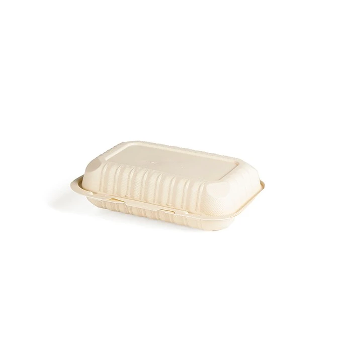 Bio Degradable 9x9inch Plastic Fire Chicken Packaging Take Out Bento Box Clamshell Food Container