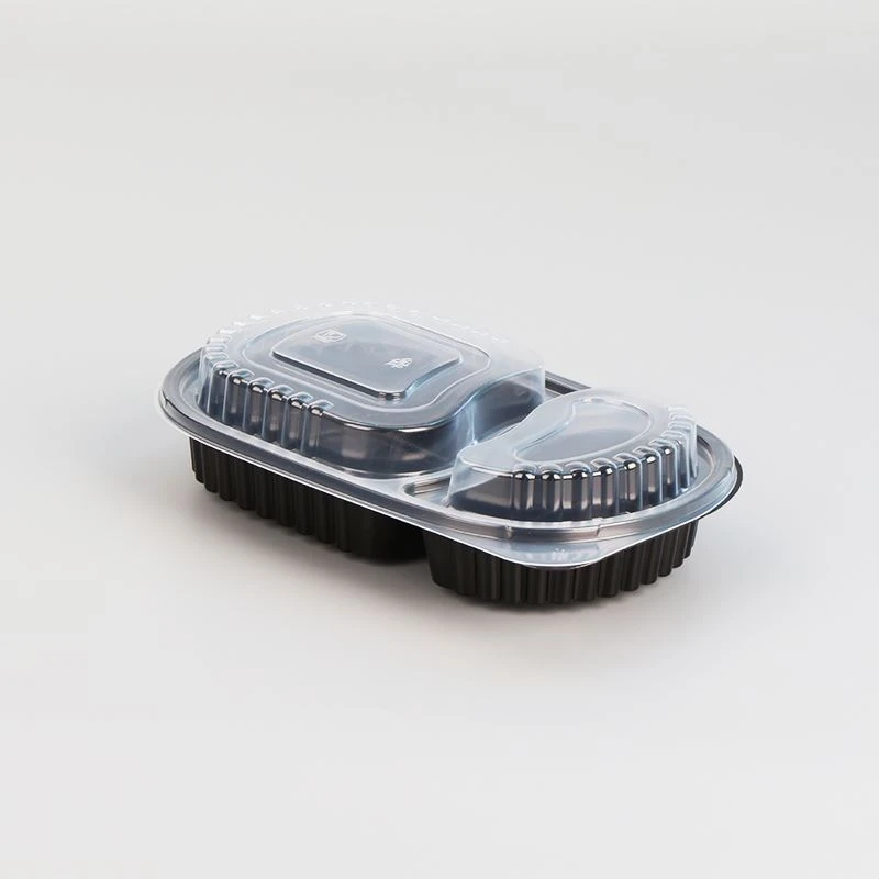 9x9x3 מתכלה למיקרוגל 3 תאים מיכל מזון ללא BPA עם מכסה פלסטיק